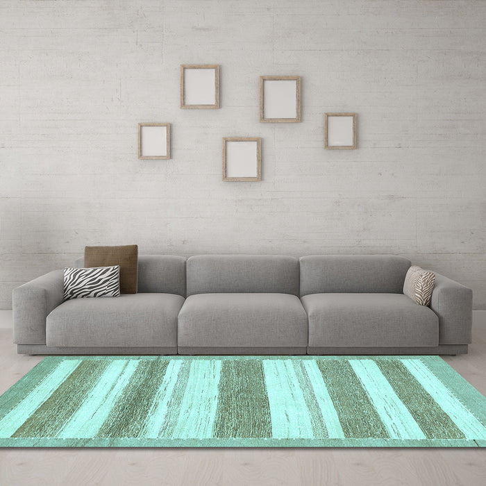 Machine Washable Solid Light Blue Modern Rug in a Living Room, wshabs405lblu