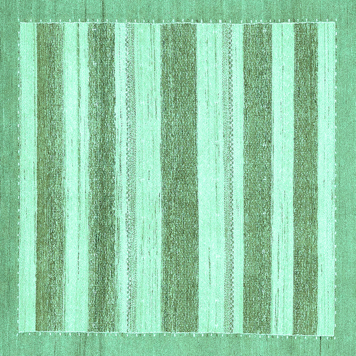 Square Machine Washable Solid Turquoise Modern Area Rugs, wshabs405turq