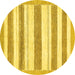 Round Solid Yellow Modern Rug, abs405yw