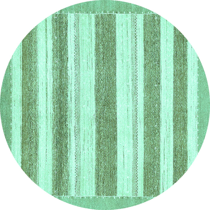 Round Solid Turquoise Modern Rug, abs405turq