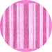 Round Solid Pink Modern Rug, abs405pnk