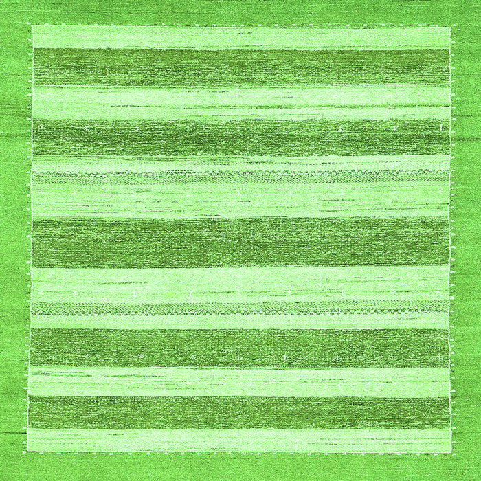 Square Machine Washable Solid Green Modern Area Rugs, wshabs405grn