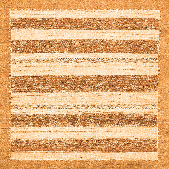 Square Solid Orange Modern Rug, abs405org