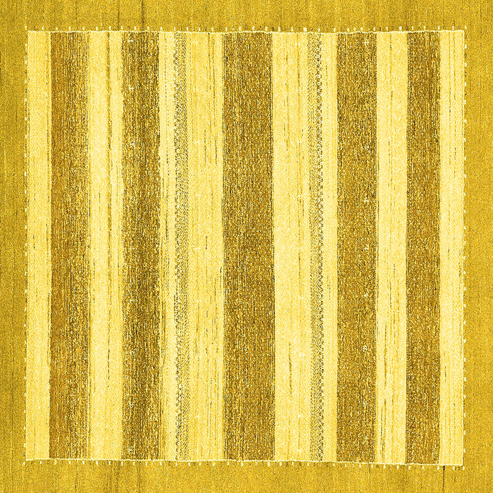 Square Solid Yellow Modern Rug, abs405yw