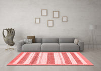 Machine Washable Solid Red Modern Rug, wshabs405red