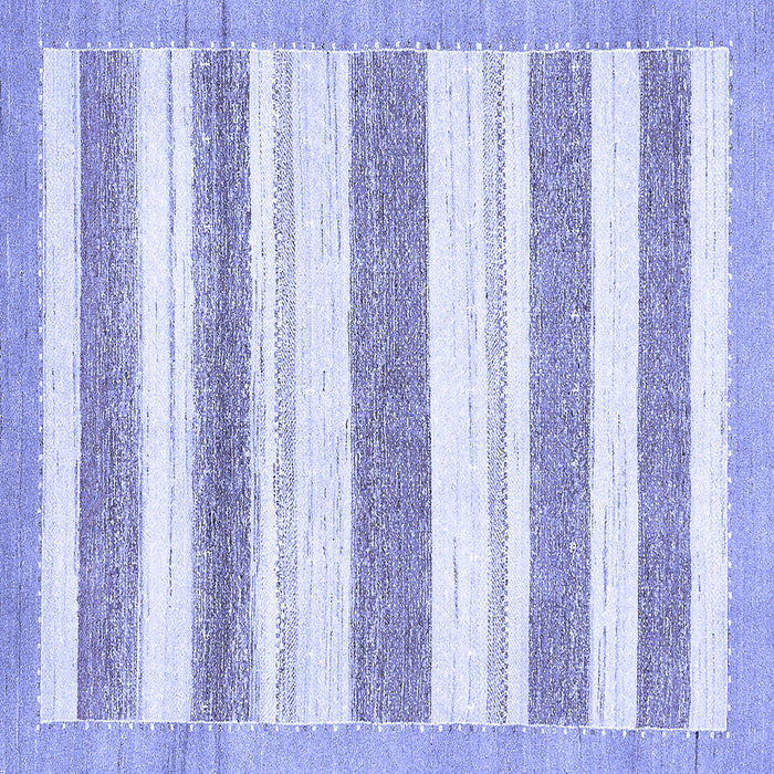 Square Machine Washable Solid Blue Modern Rug, wshabs405blu