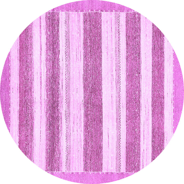 Round Machine Washable Solid Purple Modern Area Rugs, wshabs405pur