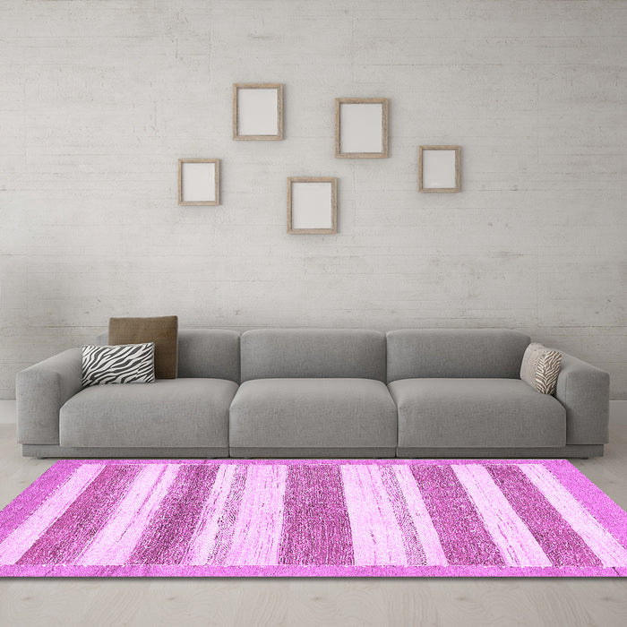 Machine Washable Solid Purple Modern Area Rugs in a Living Room, wshabs405pur