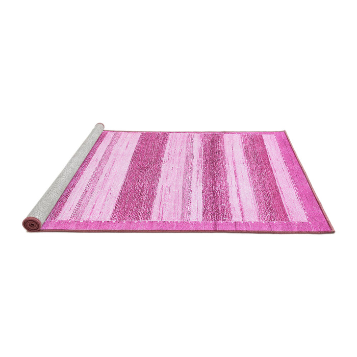 Sideview of Machine Washable Solid Pink Modern Rug, wshabs405pnk