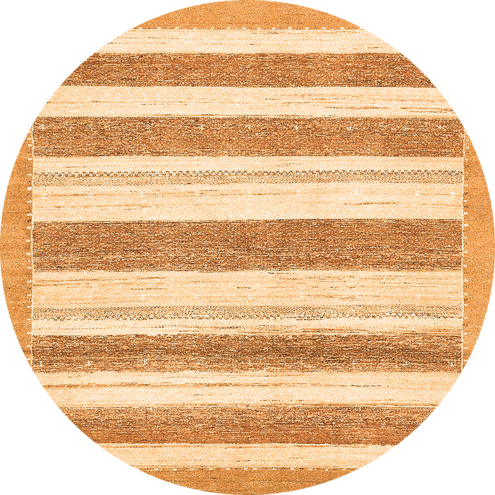 Round Solid Orange Modern Rug, abs405org