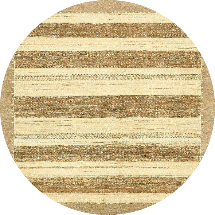 Round Abstract Sun Yellow Solid Rug, abs405