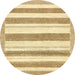 Round Abstract Sun Yellow Solid Rug, abs405