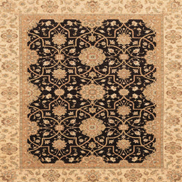 Square Machine Washable Abstract Sangria Brown Rug, wshabs4060