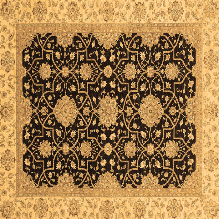 Square Oriental Brown Traditional Rug, abs4060brn