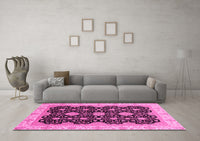 Machine Washable Oriental Pink Traditional Rug, wshabs4060pnk