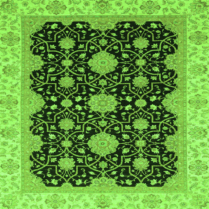 Square Oriental Green Traditional Rug, abs4060grn