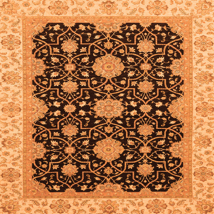 Square Machine Washable Oriental Orange Traditional Area Rugs, wshabs4060org