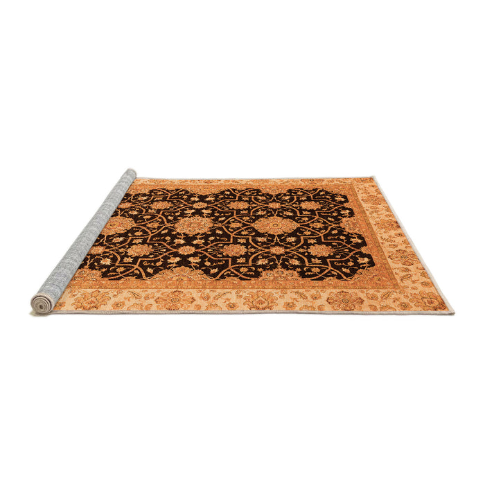 Sideview of Machine Washable Oriental Orange Traditional Area Rugs, wshabs4060org
