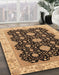 Abstract Sangria Brown Oriental Rug in Family Room, abs4060