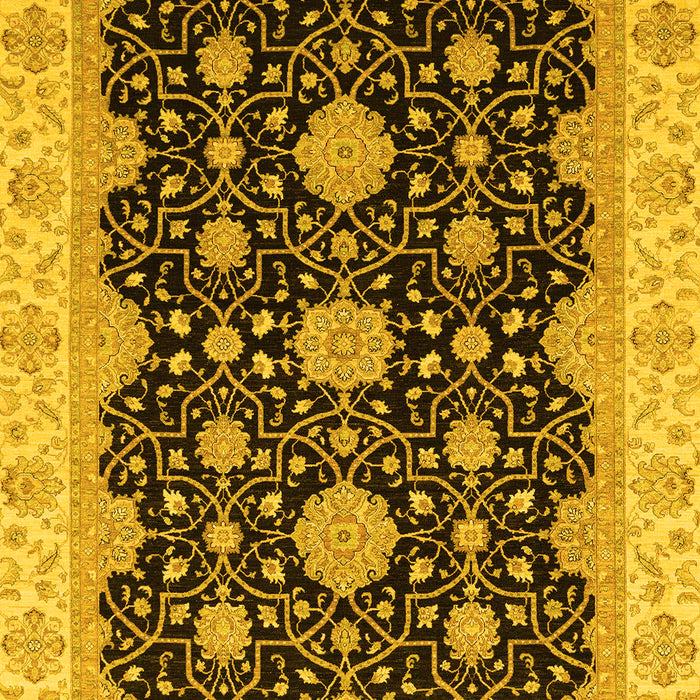 Machine Washable Oriental Yellow Traditional Rug, wshabs4060yw