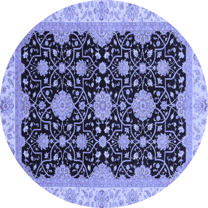 Round Machine Washable Oriental Blue Traditional Rug, wshabs4060blu