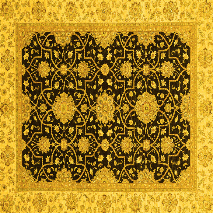 Square Oriental Yellow Traditional Rug, abs4060yw
