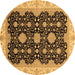 Round Oriental Brown Traditional Rug, abs4060brn