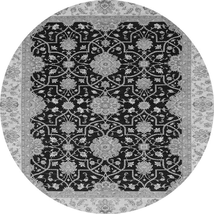 Round Oriental Gray Traditional Rug, abs4060gry