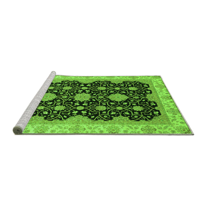Sideview of Machine Washable Oriental Green Traditional Area Rugs, wshabs4060grn
