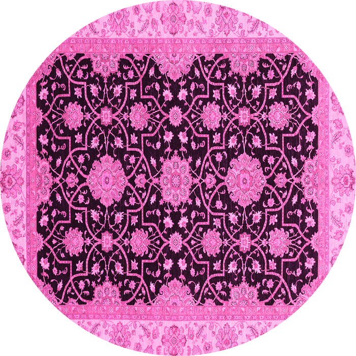 Round Oriental Pink Traditional Rug, abs4060pnk