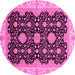 Round Oriental Pink Traditional Rug, abs4060pnk