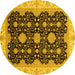 Round Oriental Yellow Traditional Rug, abs4060yw