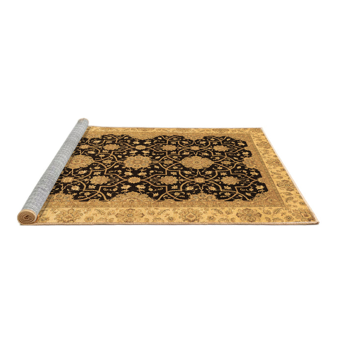 Sideview of Machine Washable Oriental Brown Traditional Rug, wshabs4060brn