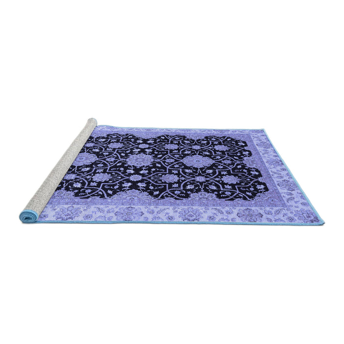 Sideview of Machine Washable Oriental Blue Traditional Rug, wshabs4060blu