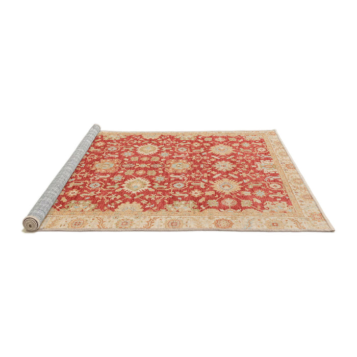 Sideview of Machine Washable Abstract Bright Orange Rug, wshabs4061