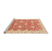 Sideview of Machine Washable Abstract Bright Orange Rug, wshabs4061