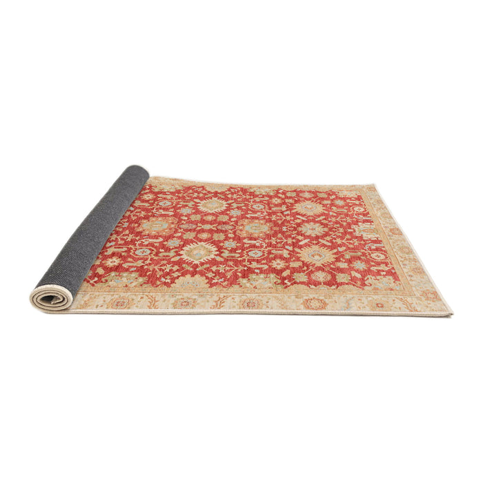 Sideview of Abstract Bright Orange Oriental Rug, abs4061