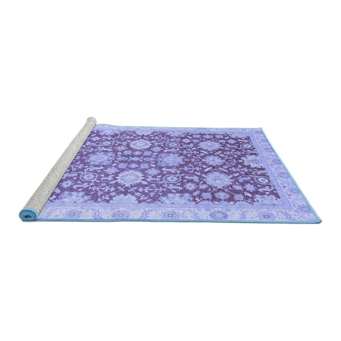 Sideview of Machine Washable Oriental Blue Traditional Rug, wshabs4061blu