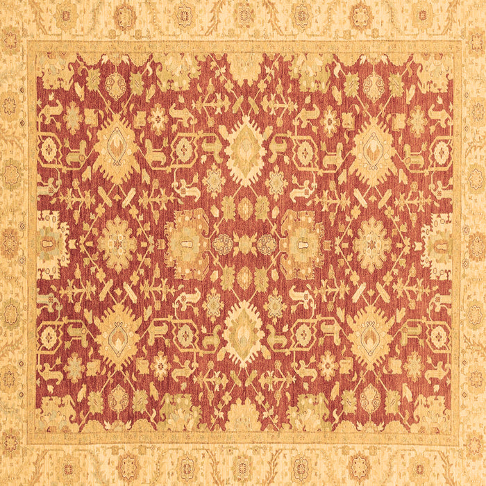 Square Machine Washable Oriental Brown Traditional Rug, wshabs4061brn