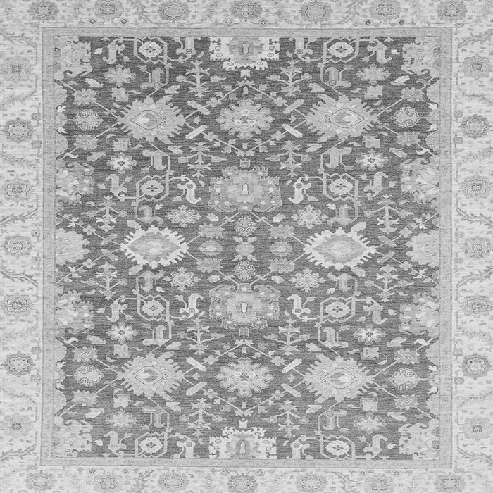 Square Oriental Gray Traditional Rug, abs4061gry