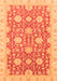 Machine Washable Oriental Orange Traditional Area Rugs, wshabs4061org