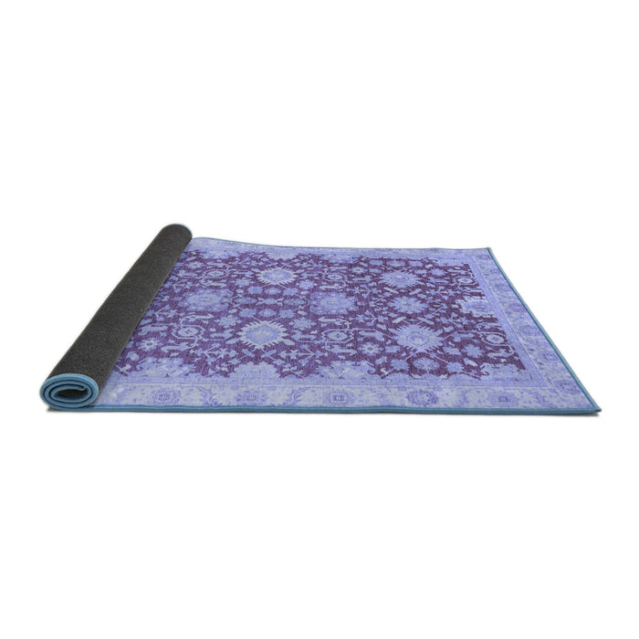 Sideview of Oriental Blue Traditional Rug, abs4061blu
