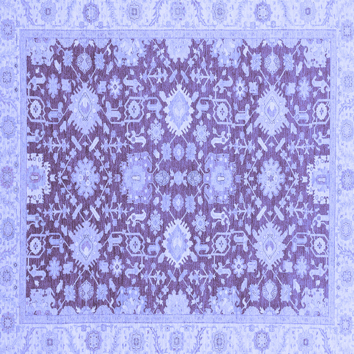 Square Machine Washable Oriental Blue Traditional Rug, wshabs4061blu