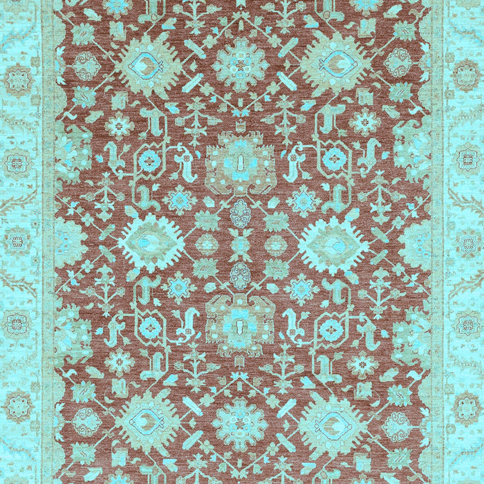 Machine Washable Oriental Light Blue Traditional Rug, wshabs4061lblu