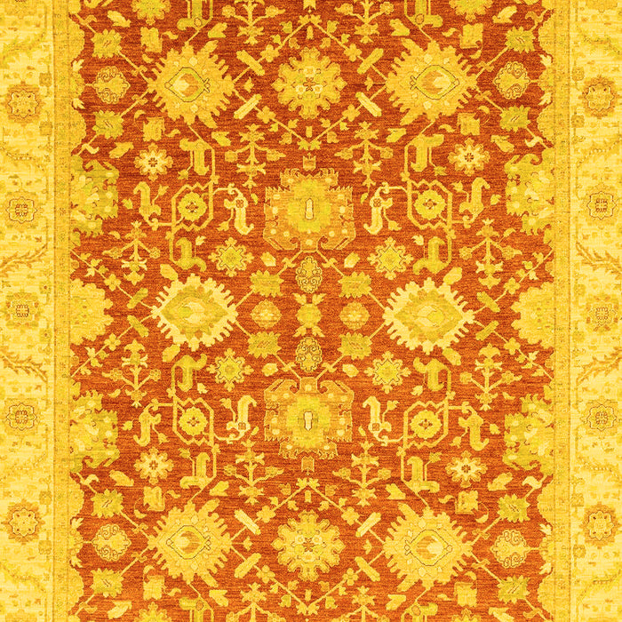 Machine Washable Oriental Yellow Traditional Rug, wshabs4061yw