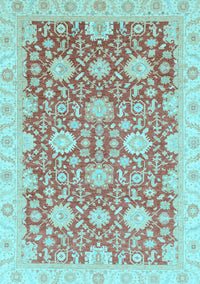 Oriental Light Blue Traditional Rug, abs4061lblu