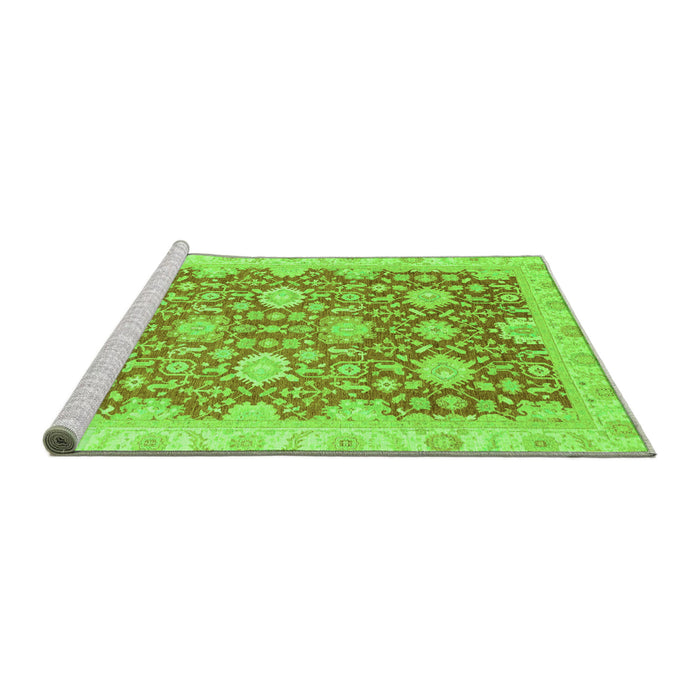 Sideview of Machine Washable Oriental Green Traditional Area Rugs, wshabs4061grn