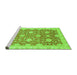 Sideview of Machine Washable Oriental Green Traditional Area Rugs, wshabs4061grn