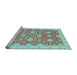 Sideview of Machine Washable Oriental Light Blue Traditional Rug, wshabs4061lblu