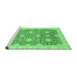 Sideview of Machine Washable Oriental Emerald Green Traditional Area Rugs, wshabs4061emgrn